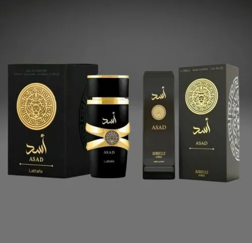 Combo Asad Lattafa Eau de Parfum – 100ml – Masculino + Asad Isabelle Hidratante- 200ml - Imagem 1