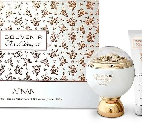Kit Souvenir Floral Bouquet Afnan Parfum 100ml + Shower Gel 100ml + Body Lotion 100ml - Feminino
